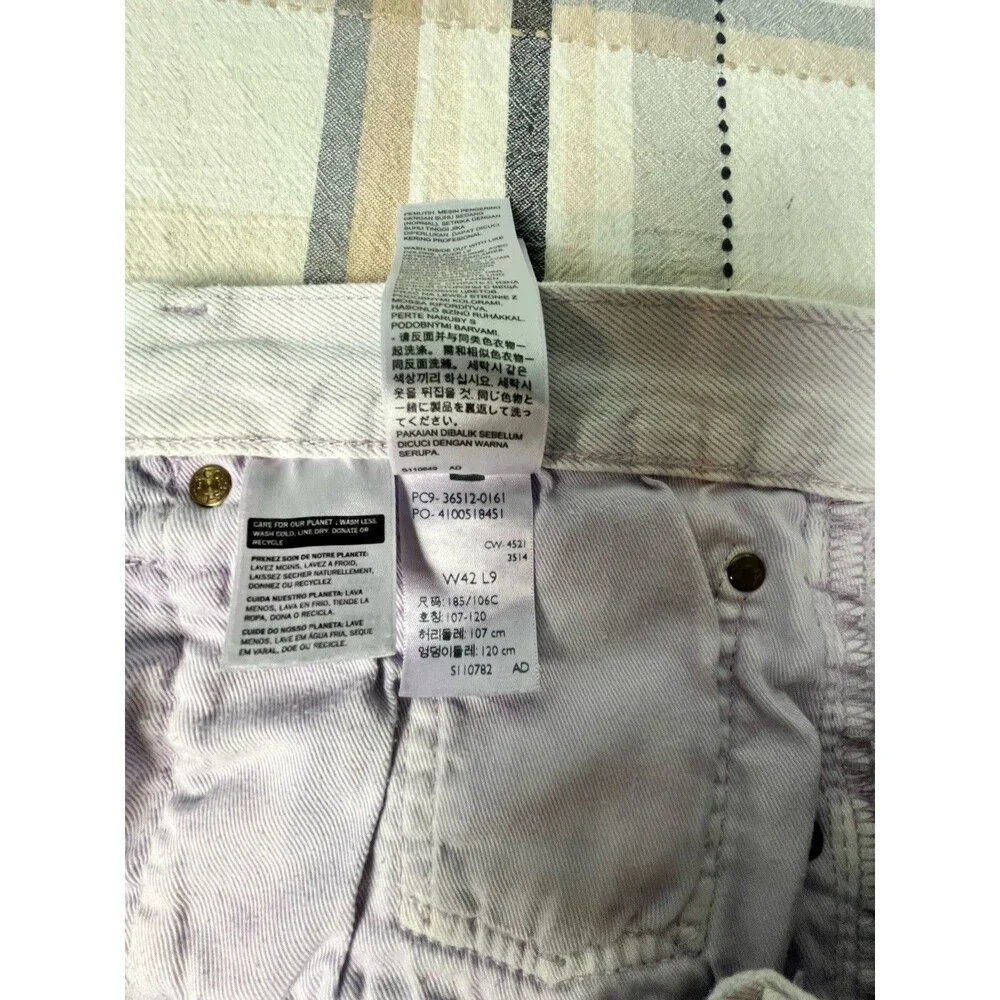 Levis 501 Premium Jean Shorts Men 42 White w/Purple Stitching Mushroom Tab Rare